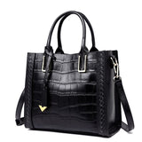 Crocodile Chic Woven Leather Handbag