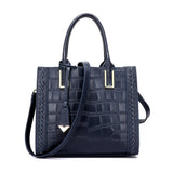 Crocodile Chic Woven Leather Handbag