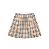 Retro Checkered Pleated Skirt