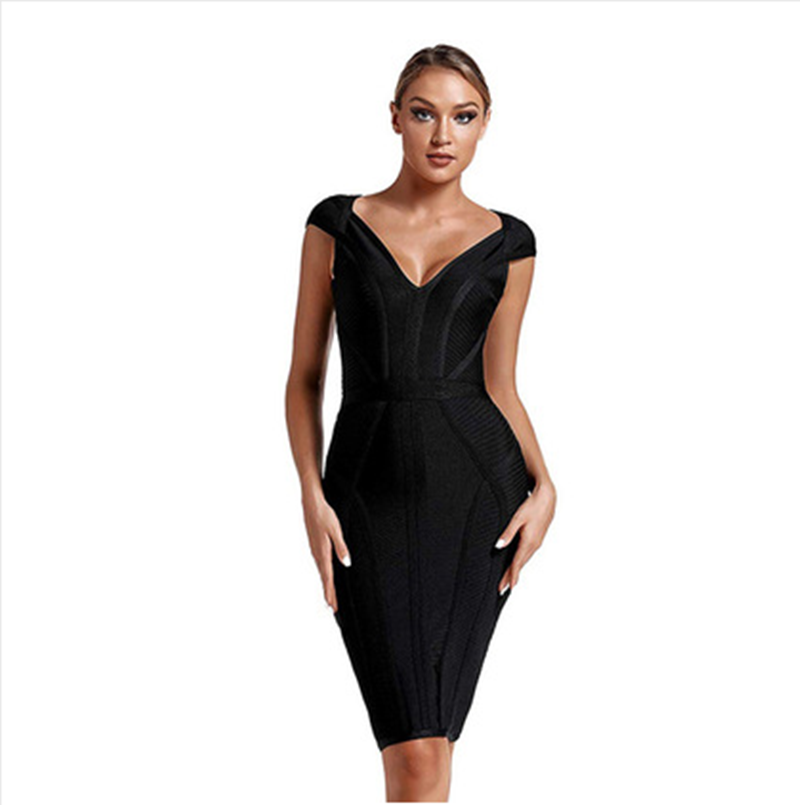 Isla V Neck Bandage Midi Dress