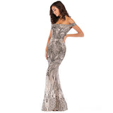 Sparkling Mermaid Scale Backless Evening Dress