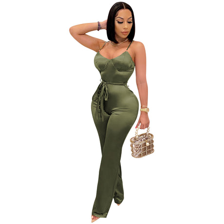 Recreational Straight Trousers Jumpsuit