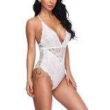 Lace Cross Sling Hollow Bodysuit Lingerie