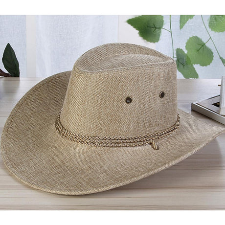 Solid Linen Sunscreen Cowboy Hat