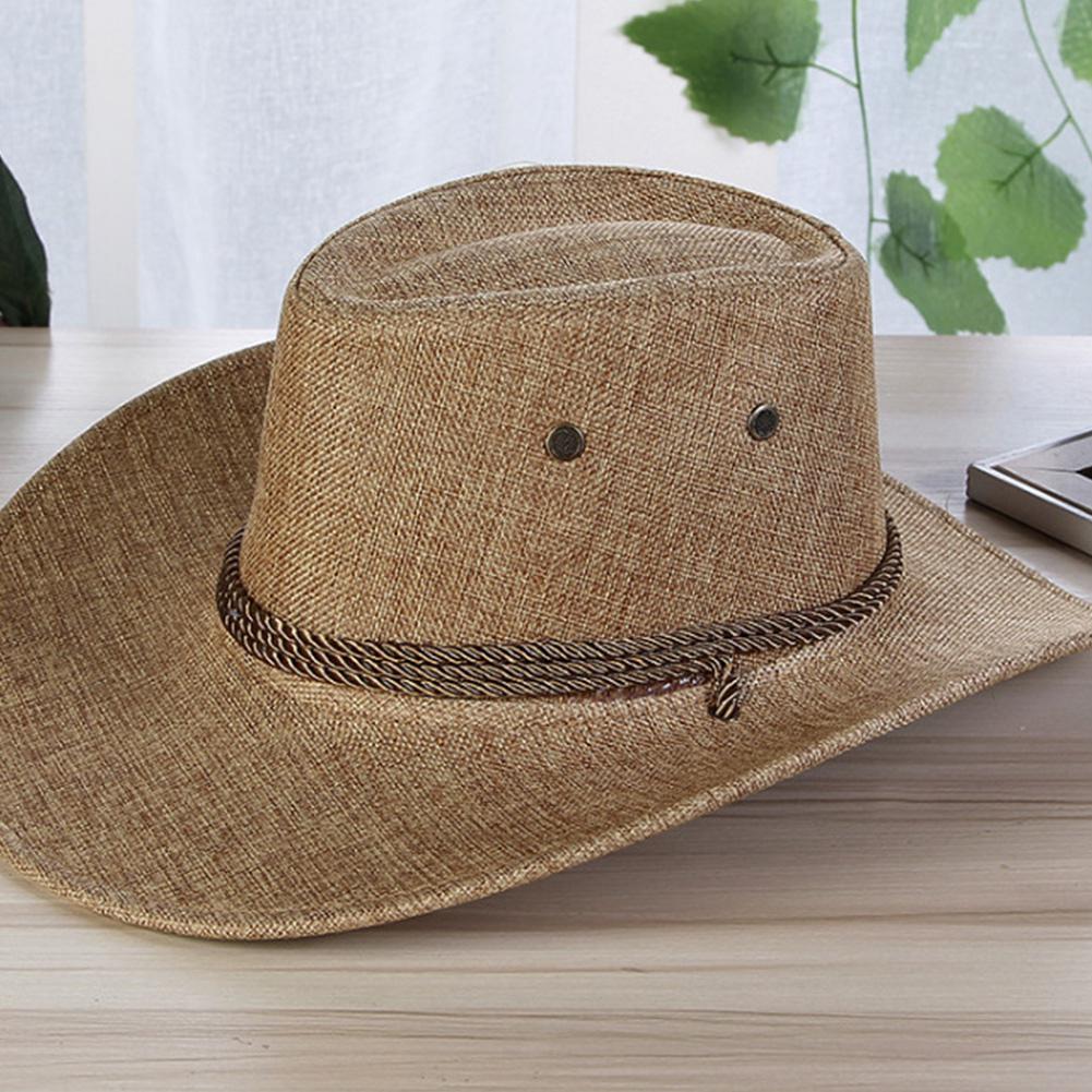 Solid Linen Sunscreen Cowboy Hat