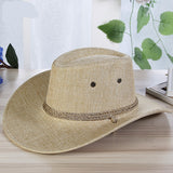 Solid Linen Sunscreen Cowboy Hat