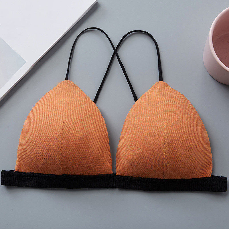 Thread Wrap Front Buckle Sling Triangle Cup Bra