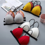 Thread Wrap Front Buckle Sling Triangle Cup Bra