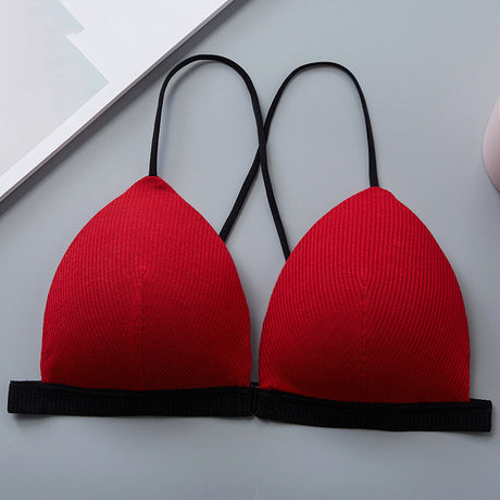 Thread Wrap Front Buckle Sling Triangle Cup Bra