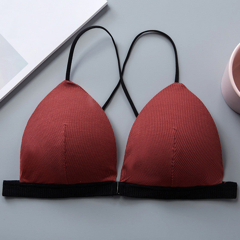 Thread Wrap Front Buckle Sling Triangle Cup Bra