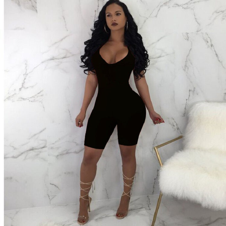 Sophia V-neck Stretch Jumpsuit Romper