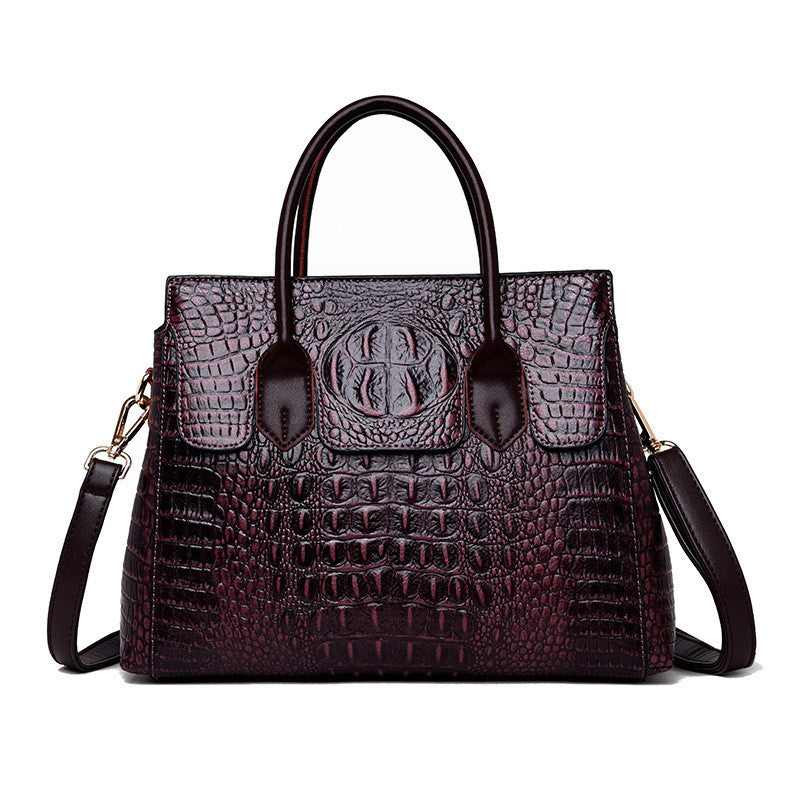 Retro Crocodile Pattern Tote Handbag