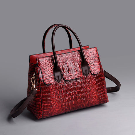 Retro Crocodile Pattern Tote Handbag