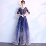 Starry Night Sky Evening Dress