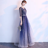 Starry Night Sky Evening Dress