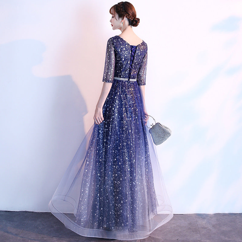 Starry Night Sky Evening Dress