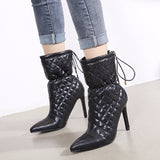 Lace-Up Seduction Stiletto Short Boots