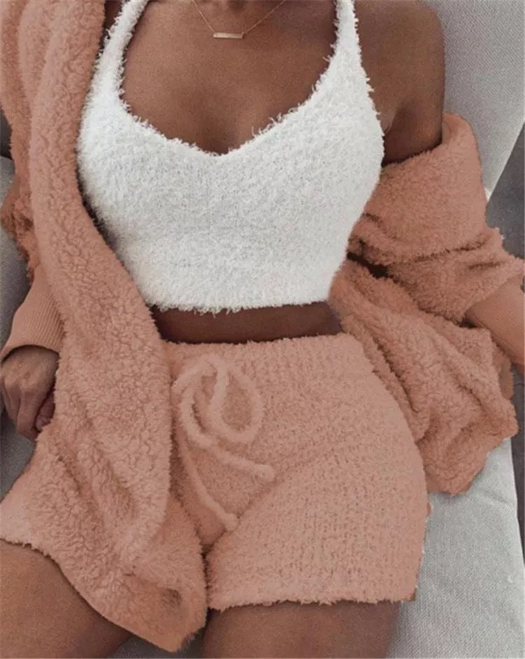 Fuzzy Snuggle Pajama Set - Pink