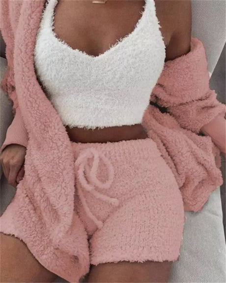 Fuzzy Snuggle Pajama Set - Pink