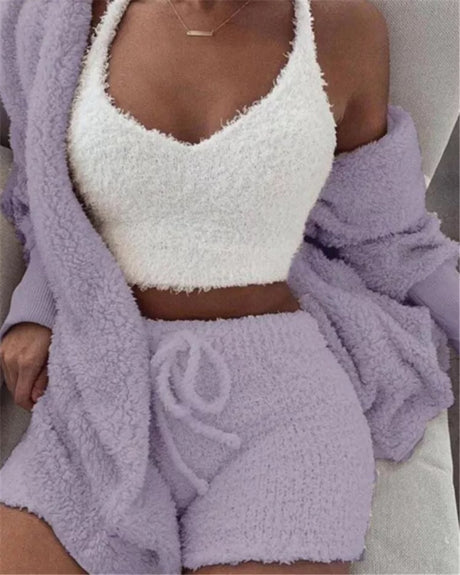 Fuzzy Snuggle Pajama Set - Pink