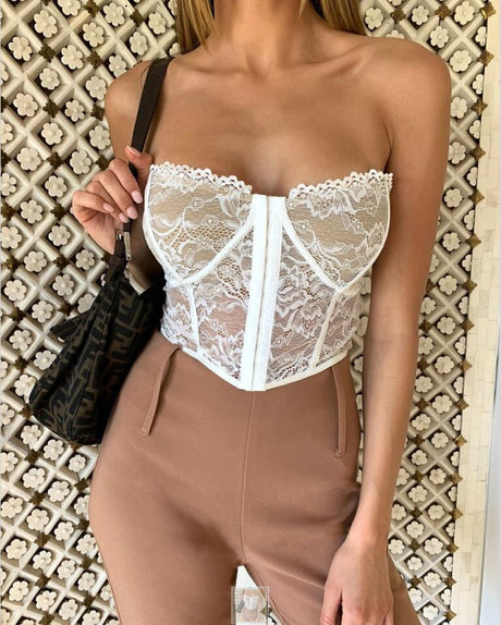 Natalia Floral Lace Corset Top