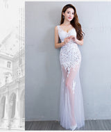 Whimsical Lace Mermaid Evening Dress