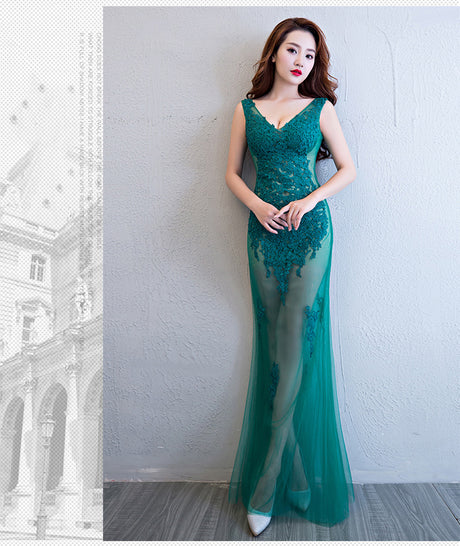 Whimsical Lace Mermaid Evening Dress