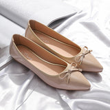 Amelia Bow Pointed Patent Flats