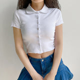 Ayla Buttoned Down Crop Top