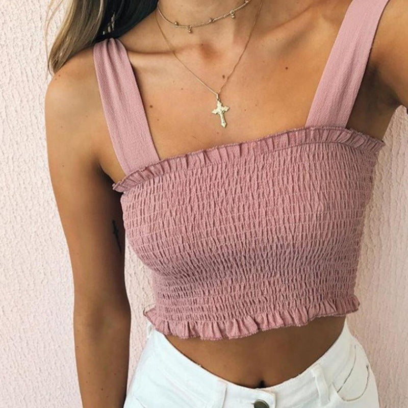 Sweet Bow Tie Strap Crop Top