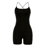 Samantha Black Bodycon Double Waist Romper