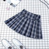 Pleated Plaid High Waist Skirt