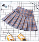 Pleated Plaid High Waist Skirt