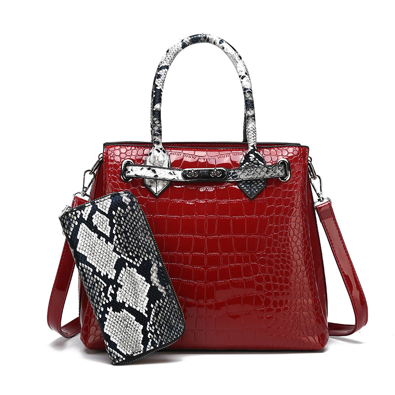 Geometric Stitched Ladies Handbag Set