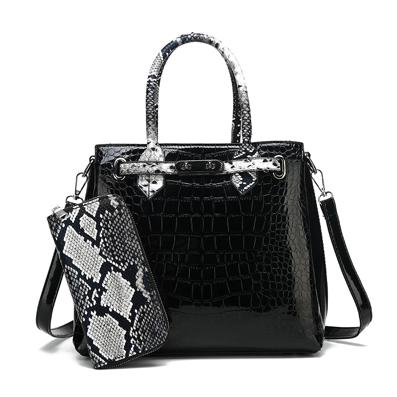 Geometric Stitched Ladies Handbag Set