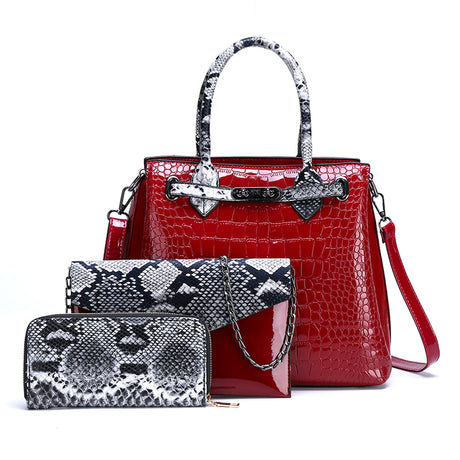 Geometric Stitched Ladies Handbag Set