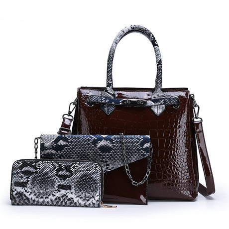 Geometric Stitched Ladies Handbag Set