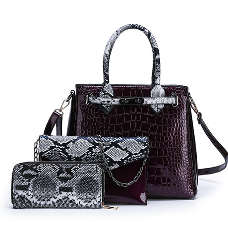 Geometric Stitched Ladies Handbag Set