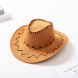 Suede Satin Print Neutral Cowboy Hat