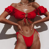 Ruffles Bandage Swim Suit Bikini