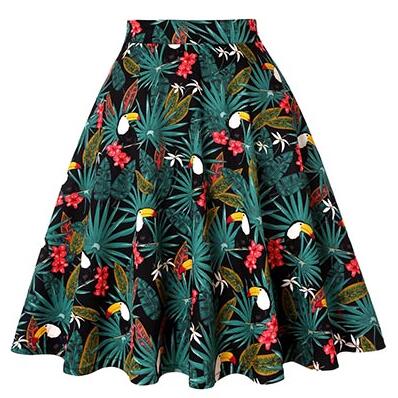 Pleated Street Print Skirt