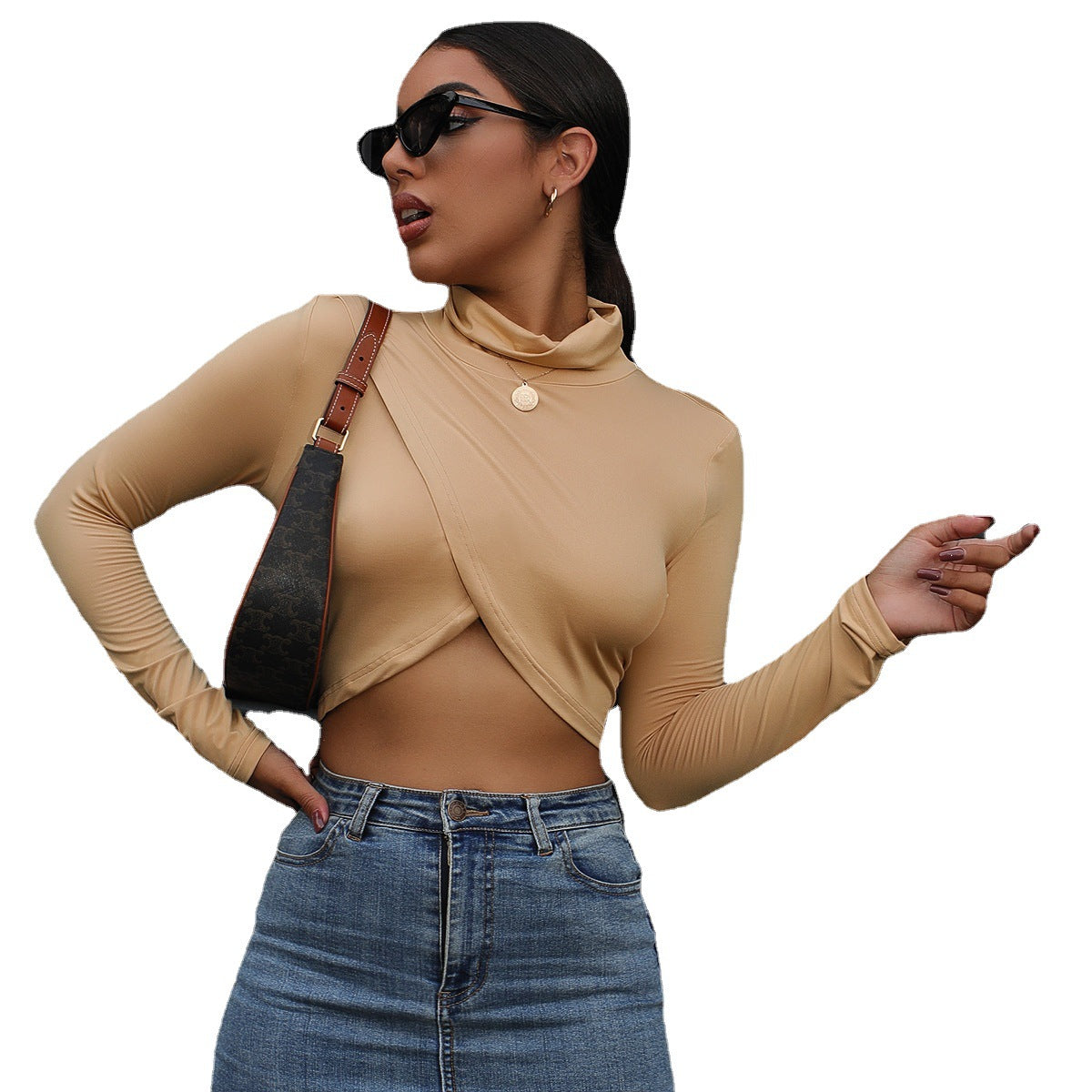 Juniper Cross Over Long Sleeved Crop Top