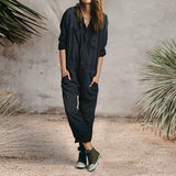 Solid Linen Pocket Jumpsuit