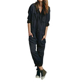 Solid Linen Pocket Jumpsuit