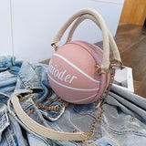 Round Basketball Handbag Crossbody Bag