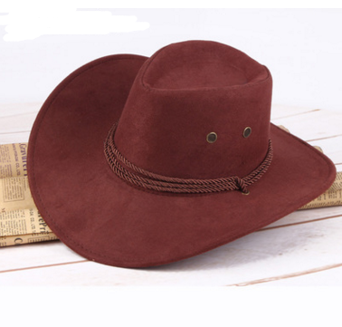 Faux Leather Velvet Western Adventure Cowboy Hat