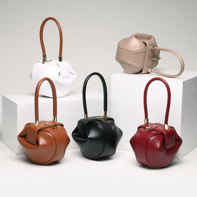 Fashionable Leather Dumpling Handbag