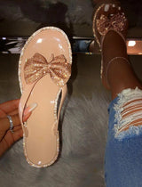 Pretty Bow Diamond Flip Flops