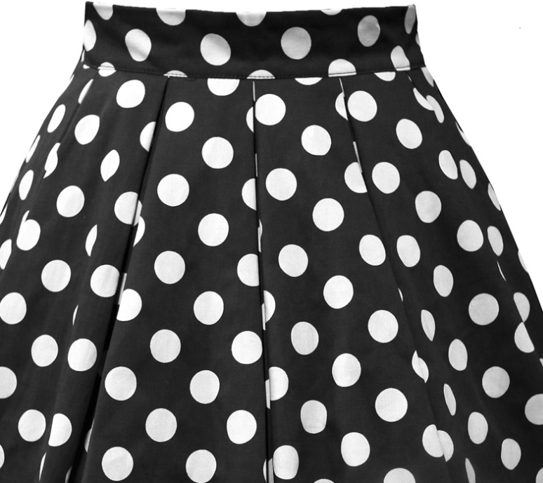 Polka Dot Pleated Skirt