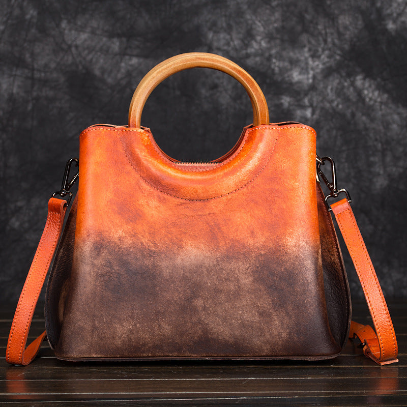 Artisan Crafted Leather Hand-Painted Suede Bag